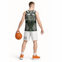 Personalised Maori Ngati Awa Basketball Jersey Silver Fern Kowhaiwhai Art LT01 - Polynesian Pride