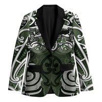 Personalised Maori Ngati Awa Blazer Silver Fern Kowhaiwhai Art LT01 Unisex Green - Polynesian Pride