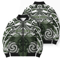 Personalised Maori Ngati Awa Bomber Puffer Jacket Silver Fern Kowhaiwhai Art LT01 - Polynesian Pride