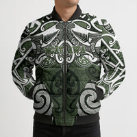 Personalised Maori Ngati Awa Bomber Puffer Jacket Silver Fern Kowhaiwhai Art LT01 - Polynesian Pride