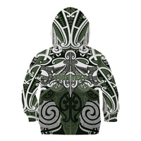 Personalised Maori Ngati Awa Kid Hoodie Silver Fern Kowhaiwhai Art LT01 - Polynesian Pride