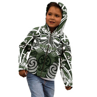 Personalised Maori Ngati Awa Kid Hoodie Silver Fern Kowhaiwhai Art LT01 - Polynesian Pride