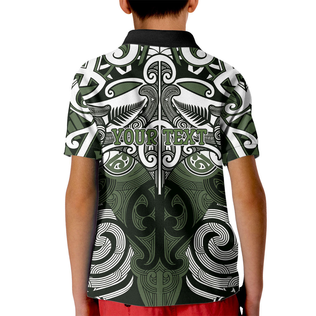 Personalised Maori Ngati Awa Kid Polo Shirt Silver Fern Kowhaiwhai Art LT01 - Polynesian Pride