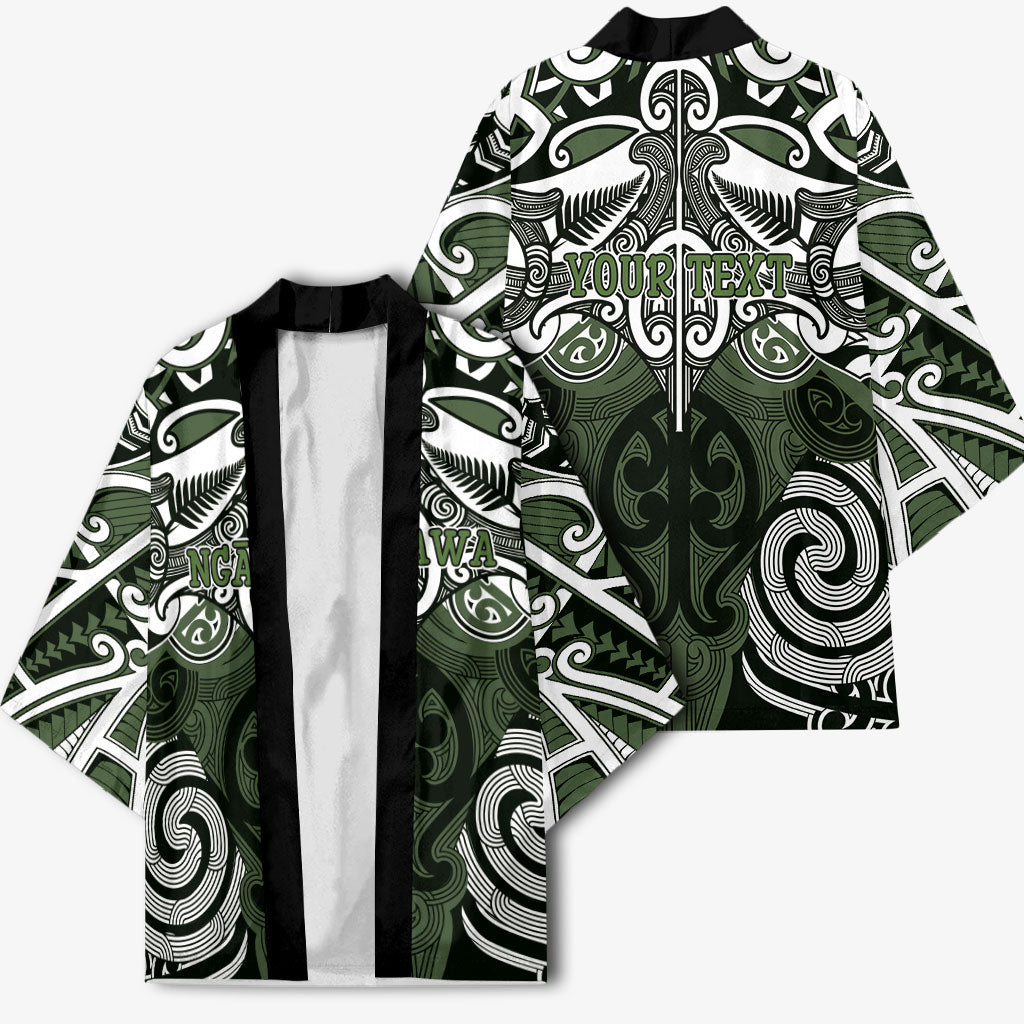 Personalised Maori Ngati Awa Kimono Silver Fern Kowhaiwhai Art LT01 - Polynesian Pride