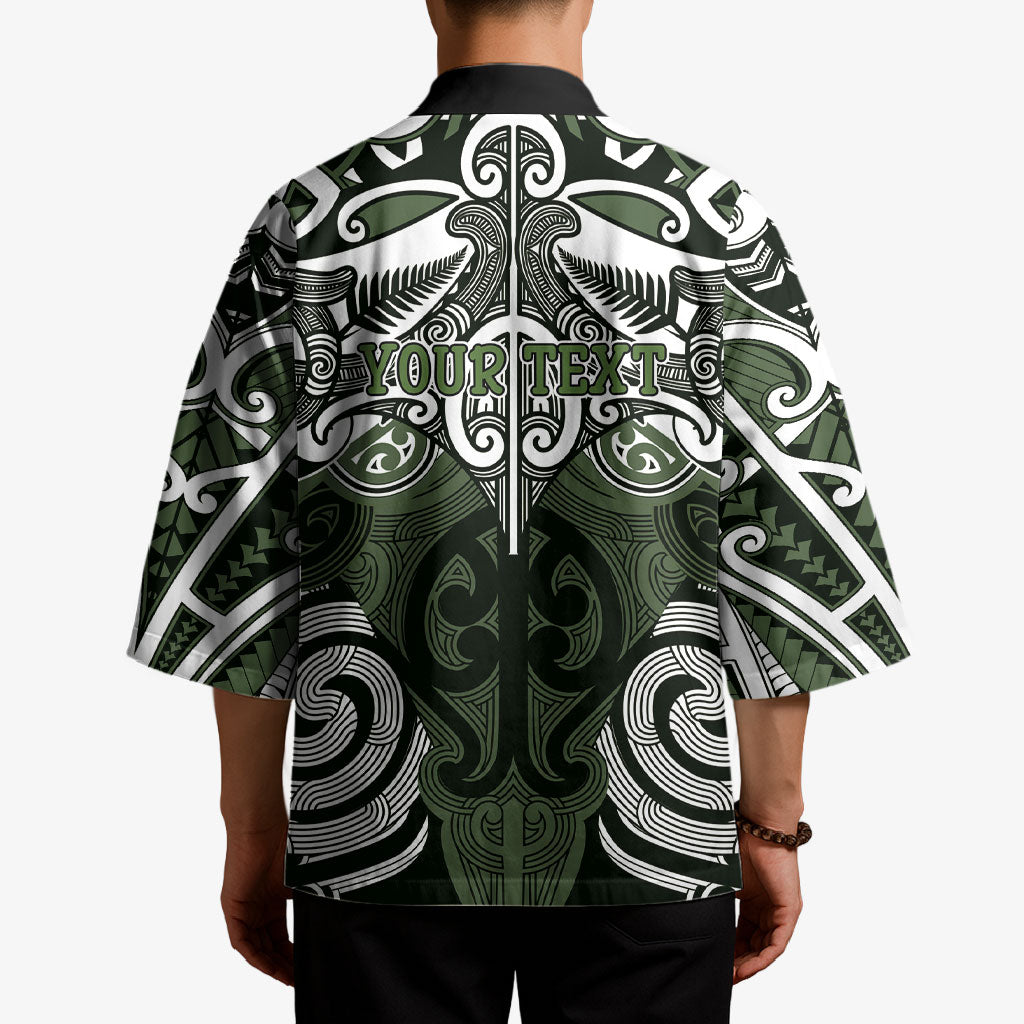 Personalised Maori Ngati Awa Kimono Silver Fern Kowhaiwhai Art LT01 - Polynesian Pride