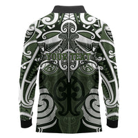 Personalised Maori Ngati Awa Long Sleeve Polo Shirt Silver Fern Kowhaiwhai Art LT01 - Polynesian Pride