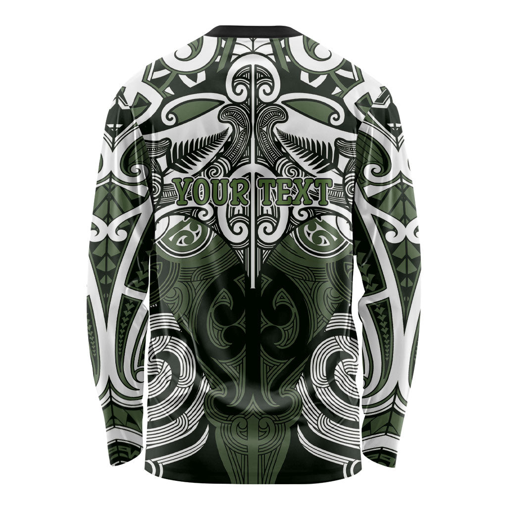 Personalised Maori Ngati Awa Long Sleeve Shirt Silver Fern Kowhaiwhai Art LT01 - Polynesian Pride