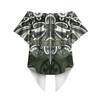 Personalised Maori Ngati Awa Off Shoulder Wrap Waist Top Silver Fern Kowhaiwhai Art LT01 - Polynesian Pride