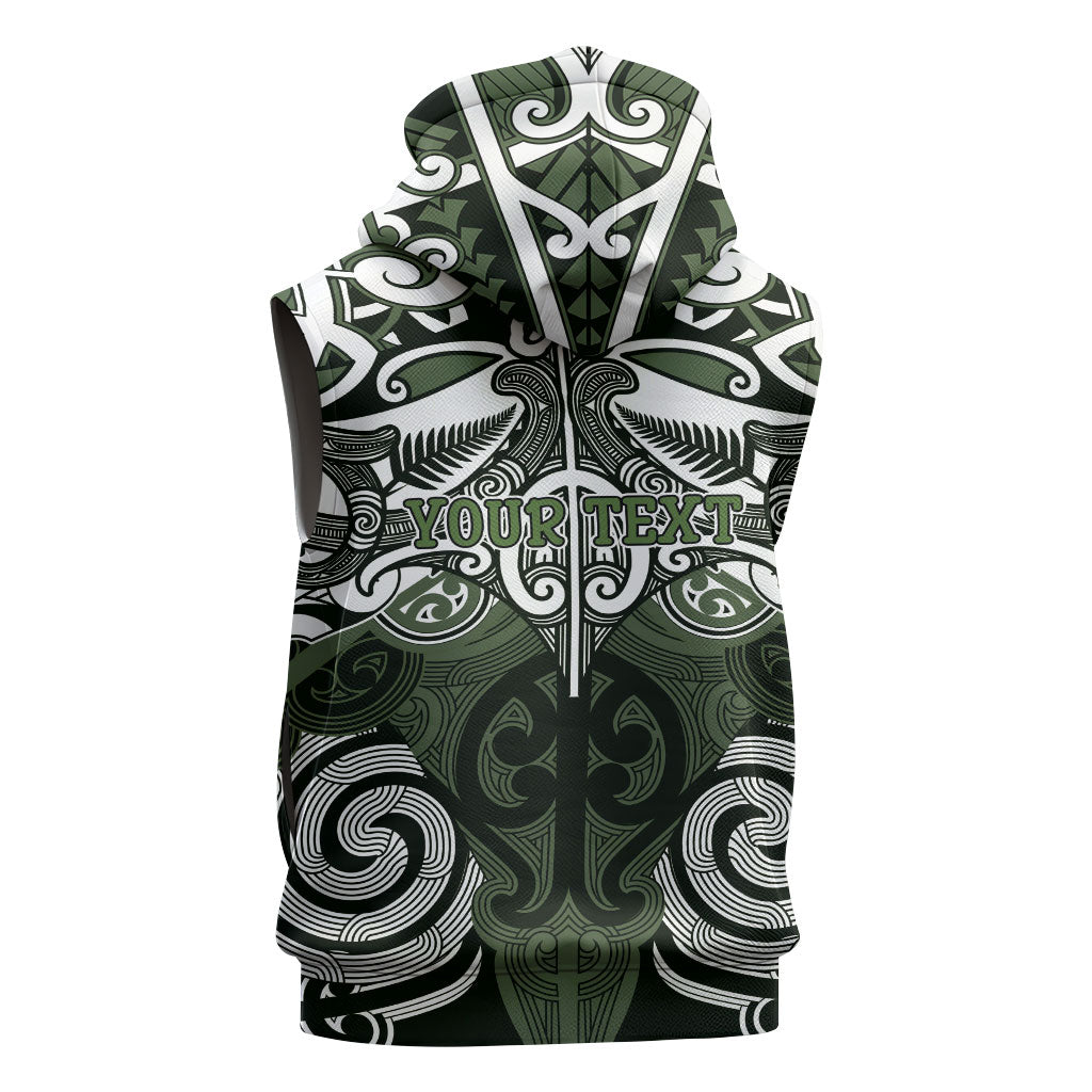 Personalised Maori Ngati Awa Sleeveless Hoodie Silver Fern Kowhaiwhai Art LT01 - Polynesian Pride