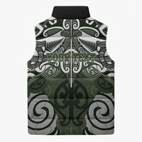Personalised Maori Ngati Awa Sleeveless Puffer Jacket Silver Fern Kowhaiwhai Art LT01 - Polynesian Pride