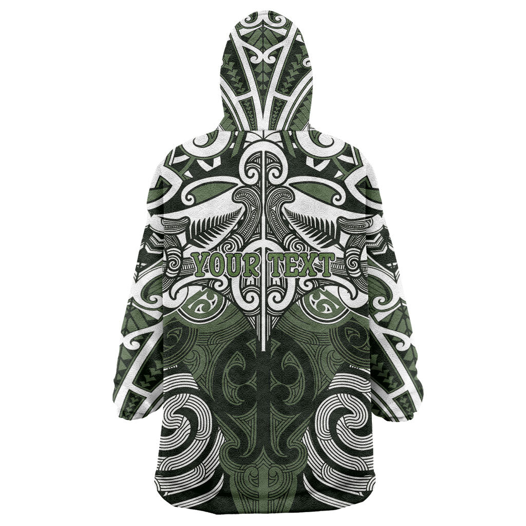 Personalised Maori Ngati Awa Wearable Blanket Hoodie Silver Fern Kowhaiwhai Art LT01 - Polynesian Pride