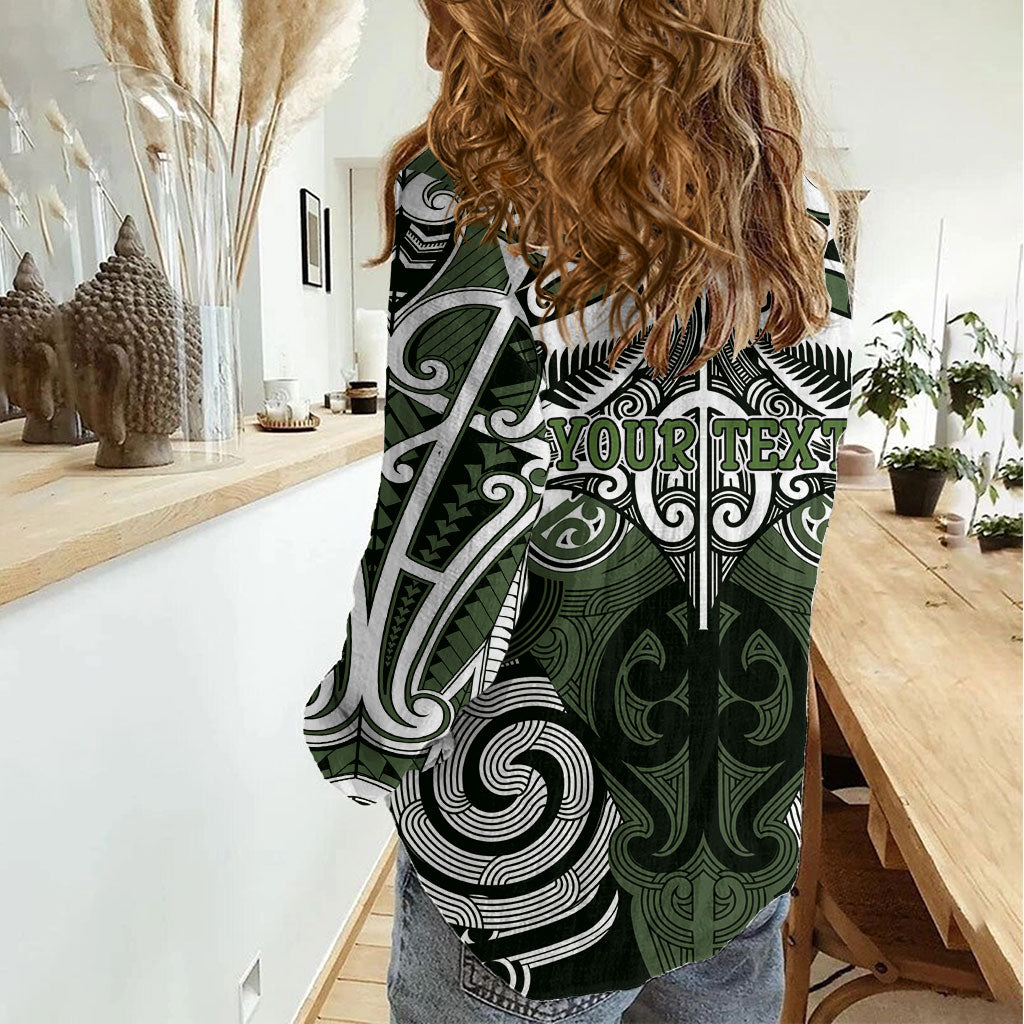 Personalised Maori Ngati Awa Women Casual Shirt Silver Fern Kowhaiwhai Art LT01 - Polynesian Pride