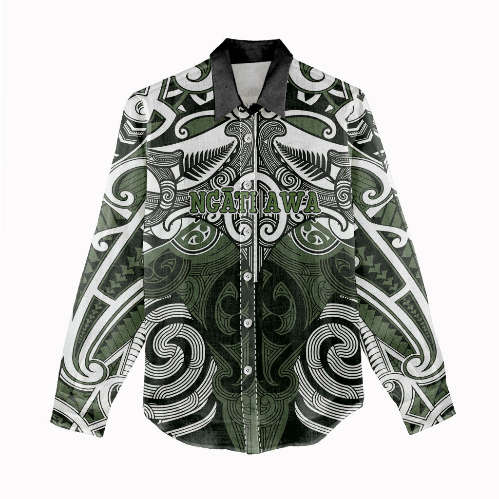 Personalised Maori Ngati Awa Women Casual Shirt Silver Fern Kowhaiwhai Art LT01 - Polynesian Pride
