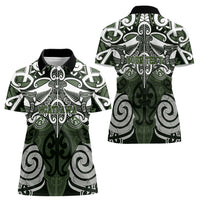 Personalised Maori Ngati Awa Women Polo Shirt Silver Fern Kowhaiwhai Art LT01 - Polynesian Pride