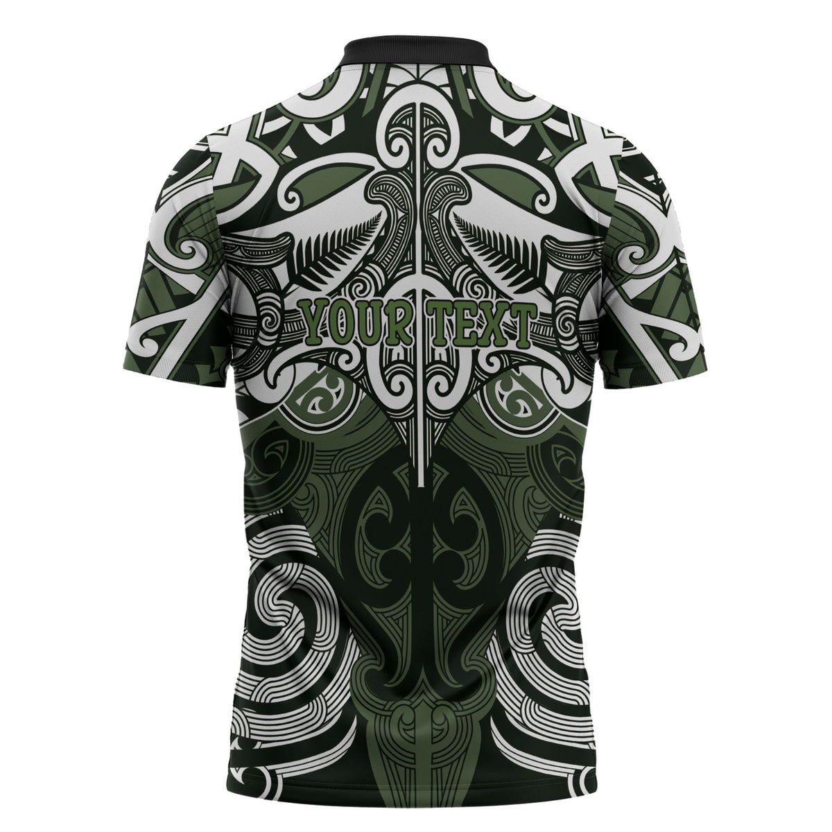 Personalised Maori Ngati Awa Zipper Polo Shirt Silver Fern Kowhaiwhai Art LT01 - Polynesian Pride