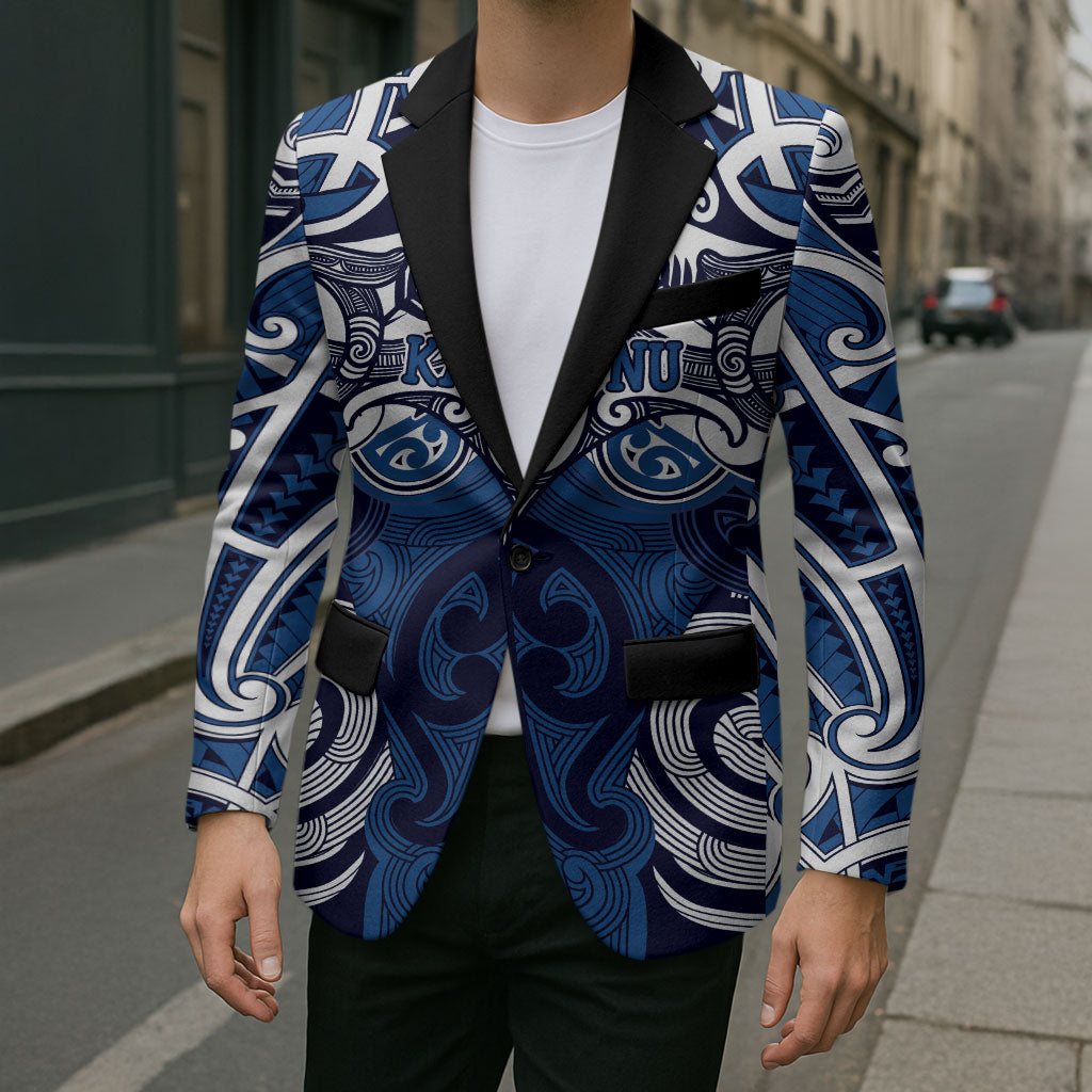 Personalised Maori Ngati Kahungunu Blazer Silver Fern Kowhaiwhai Art LT01 - Polynesian Pride
