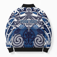 Personalised Maori Ngati Kahungunu Bomber Puffer Jacket Silver Fern Kowhaiwhai Art LT01 - Polynesian Pride