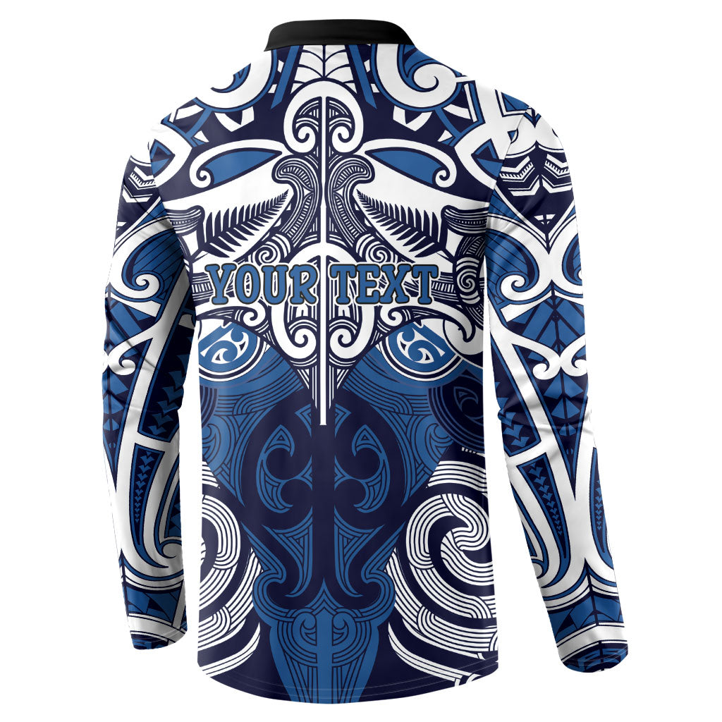 Personalised Maori Ngati Kahungunu Button Sweatshirt Silver Fern Kowhaiwhai Art LT01 - Polynesian Pride
