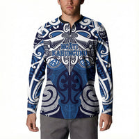 Personalised Maori Ngati Kahungunu Button Sweatshirt Silver Fern Kowhaiwhai Art LT01 - Polynesian Pride