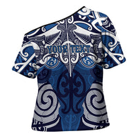 Personalised Maori Ngati Kahungunu Cross Shoulder Shirt Silver Fern Kowhaiwhai Art LT01 - Polynesian Pride
