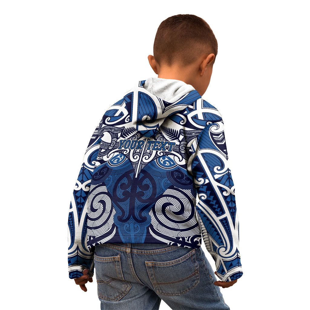 Personalised Maori Ngati Kahungunu Kid Hoodie Silver Fern Kowhaiwhai Art LT01 - Polynesian Pride