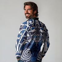 Personalised Maori Ngati Kahungunu Long Sleeve Polo Shirt Silver Fern Kowhaiwhai Art LT01 - Polynesian Pride
