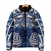 Personalised Maori Ngati Kahungunu Padded Jacket Silver Fern Kowhaiwhai Art LT01 - Polynesian Pride