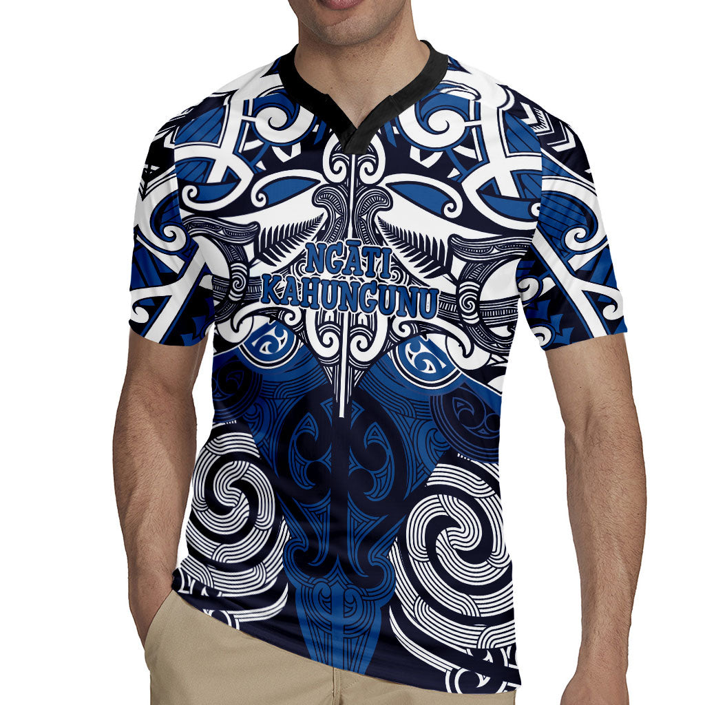 Personalised Maori Ngati Kahungunu Rugby Jersey Silver Fern Kowhaiwhai Art LT01 - Polynesian Pride