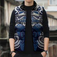 Personalised Maori Ngati Kahungunu Sleeveless Puffer Jacket Silver Fern Kowhaiwhai Art LT01 - Polynesian Pride