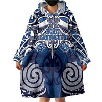 Personalised Maori Ngati Kahungunu Wearable Blanket Hoodie Silver Fern Kowhaiwhai Art LT01 - Polynesian Pride