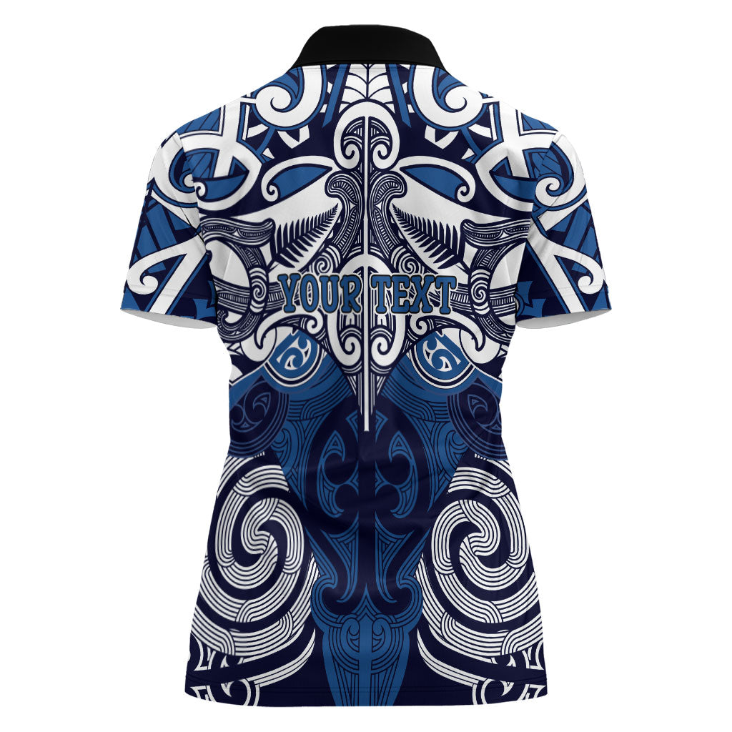 Personalised Maori Ngati Kahungunu Women Polo Shirt Silver Fern Kowhaiwhai Art LT01 - Polynesian Pride