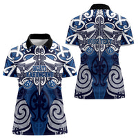 Personalised Maori Ngati Kahungunu Women Polo Shirt Silver Fern Kowhaiwhai Art LT01 - Polynesian Pride
