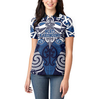 Personalised Maori Ngati Kahungunu Women Polo Shirt Silver Fern Kowhaiwhai Art LT01 - Polynesian Pride