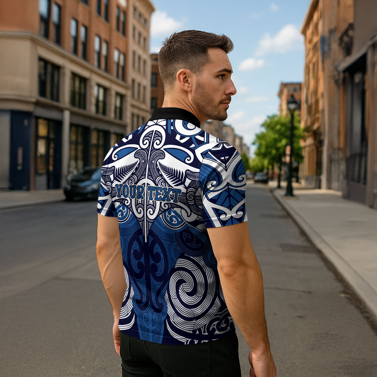Personalised Maori Ngati Kahungunu Zipper Polo Shirt Silver Fern Kowhaiwhai Art LT01 - Polynesian Pride