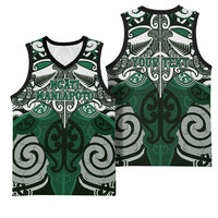 Personalised Maori Ngati Maniapoto Basketball Jersey Silver Fern Kowhaiwhai Art LT01 - Polynesian Pride