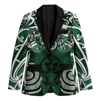 Personalised Maori Ngati Maniapoto Blazer Silver Fern Kowhaiwhai Art LT01 Unisex Green - Polynesian Pride