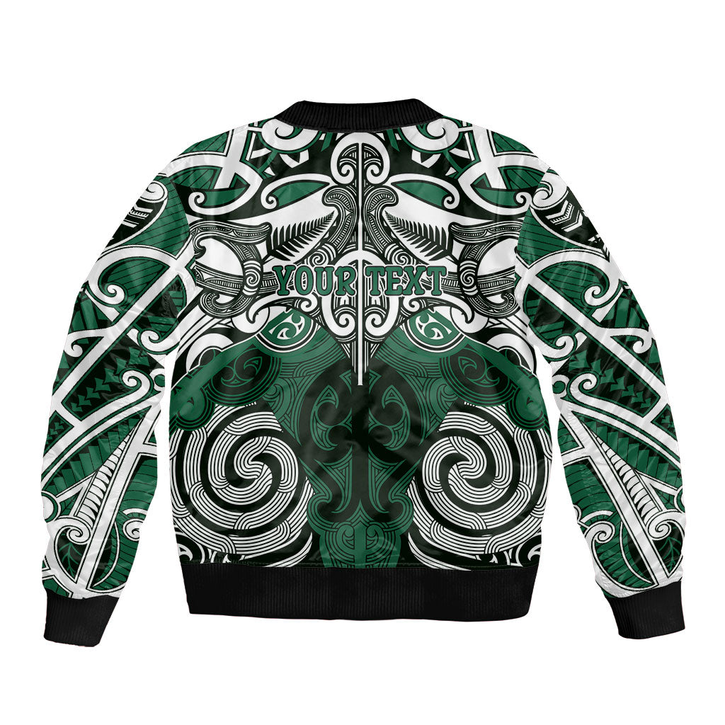Personalised Maori Ngati Maniapoto Bomber Jacket Silver Fern Kowhaiwhai Art LT01 - Polynesian Pride