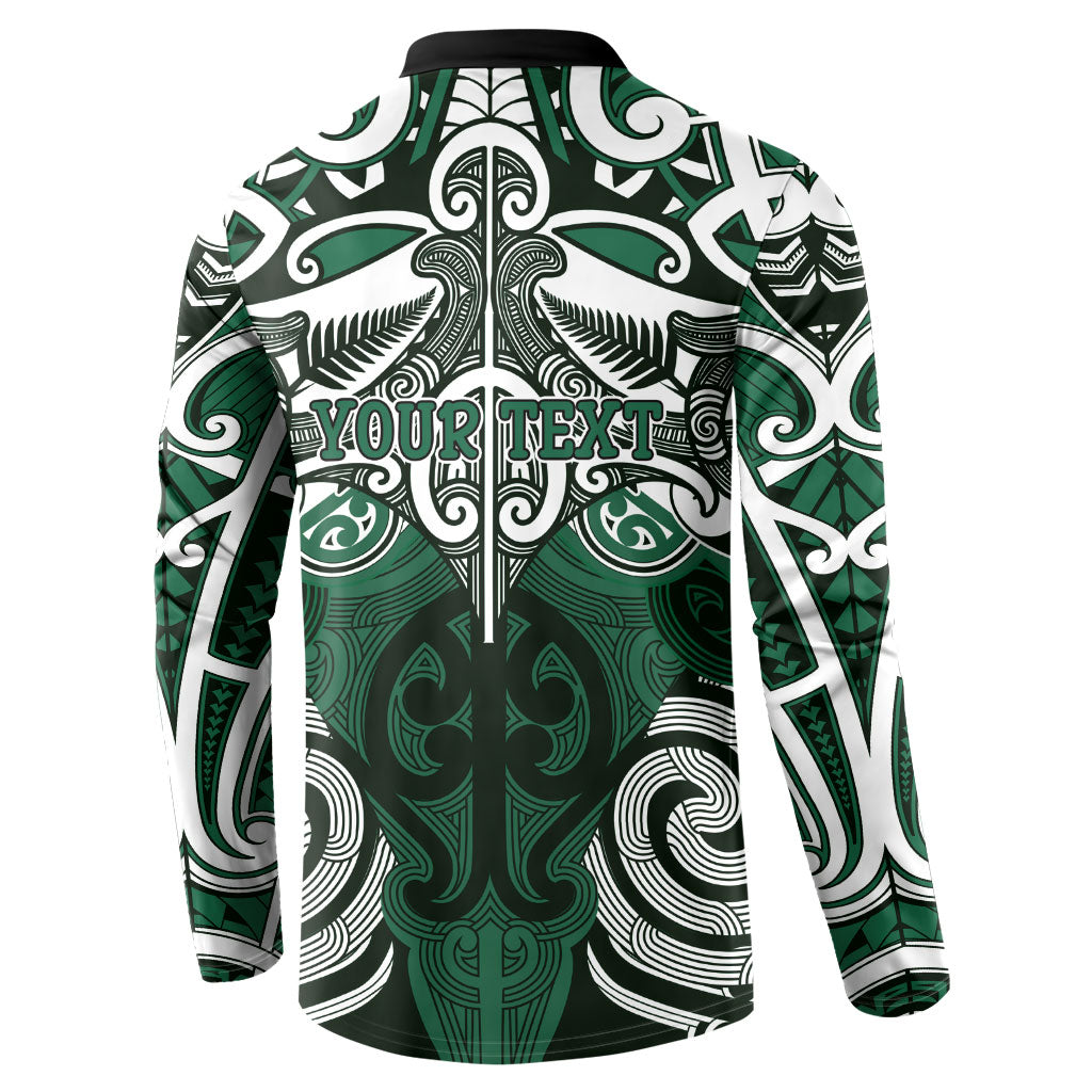 Personalised Maori Ngati Maniapoto Button Sweatshirt Silver Fern Kowhaiwhai Art LT01 - Polynesian Pride