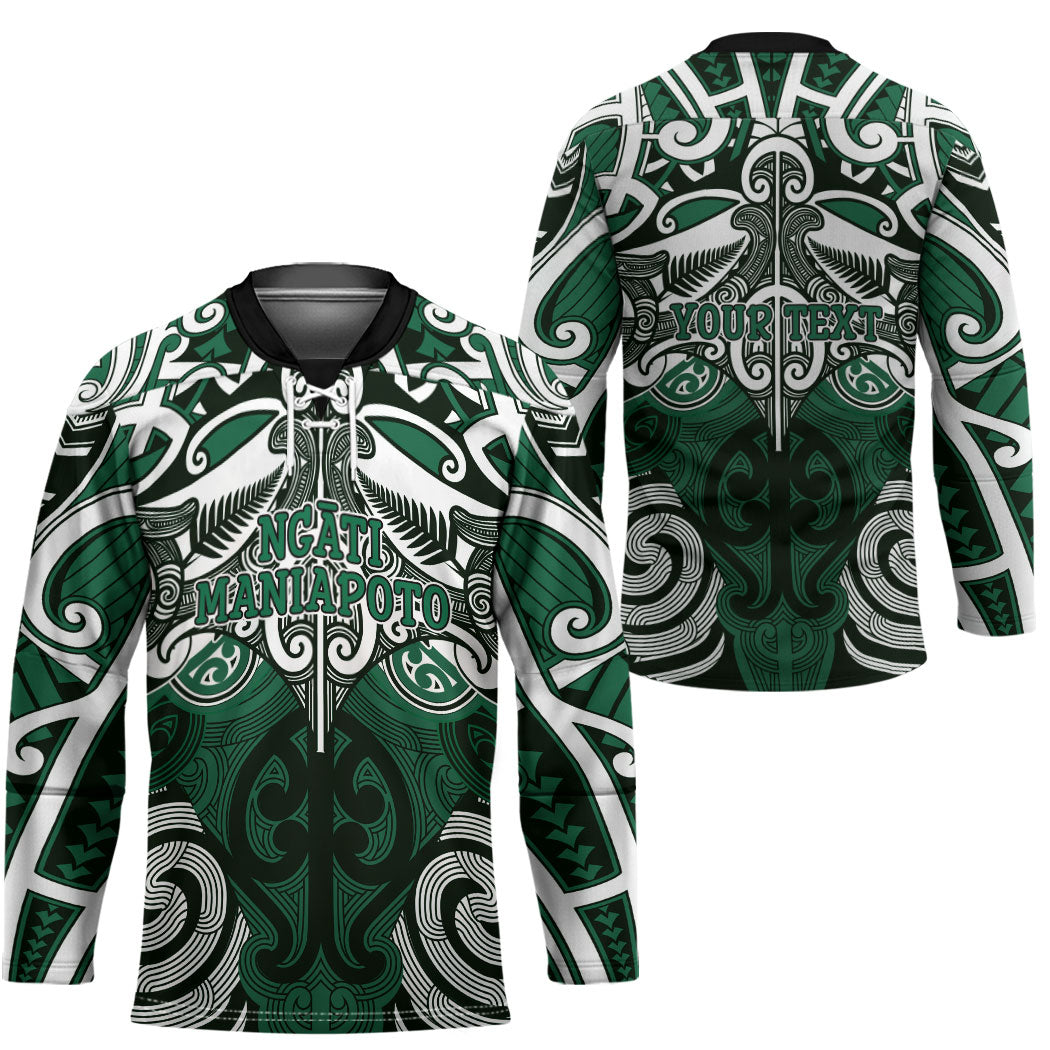 Personalised Maori Ngati Maniapoto Hockey Jersey Silver Fern Kowhaiwhai Art LT01 - Polynesian Pride