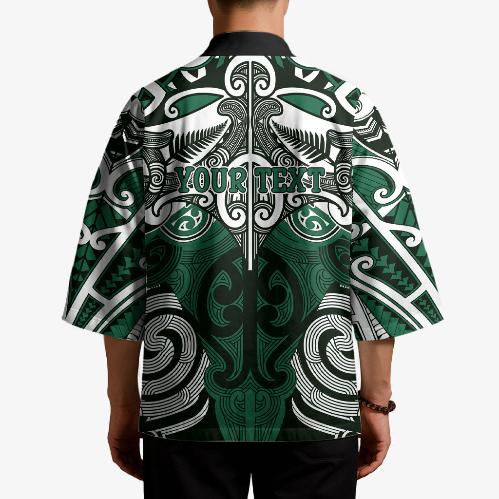 Personalised Maori Ngati Maniapoto Kimono Silver Fern Kowhaiwhai Art LT01 - Polynesian Pride