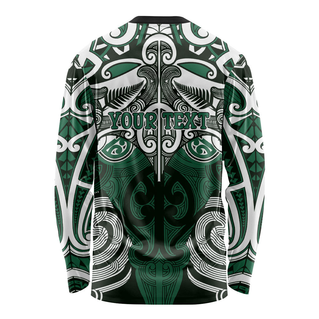 Personalised Maori Ngati Maniapoto Long Sleeve Shirt Silver Fern Kowhaiwhai Art LT01 - Polynesian Pride