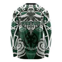 Personalised Maori Ngati Maniapoto Long Sleeve Shirt Silver Fern Kowhaiwhai Art LT01 - Polynesian Pride
