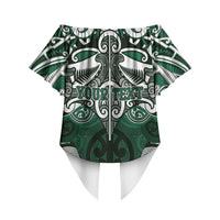 Personalised Maori Ngati Maniapoto Off Shoulder Wrap Waist Top Silver Fern Kowhaiwhai Art LT01 - Polynesian Pride