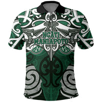 Personalised Maori Ngati Maniapoto Polo Shirt Silver Fern Kowhaiwhai Art LT01 Green - Polynesian Pride