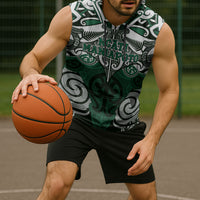 Personalised Maori Ngati Maniapoto Sleeveless Hoodie Silver Fern Kowhaiwhai Art LT01 - Polynesian Pride