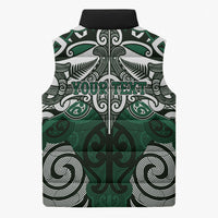 Personalised Maori Ngati Maniapoto Sleeveless Puffer Jacket Silver Fern Kowhaiwhai Art LT01 - Polynesian Pride