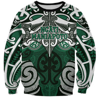 Personalised Maori Ngati Maniapoto Sweatshirt Silver Fern Kowhaiwhai Art LT01 Unisex Green - Polynesian Pride