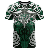 Personalised Maori Ngati Maniapoto T Shirt Silver Fern Kowhaiwhai Art LT01 Green - Polynesian Pride
