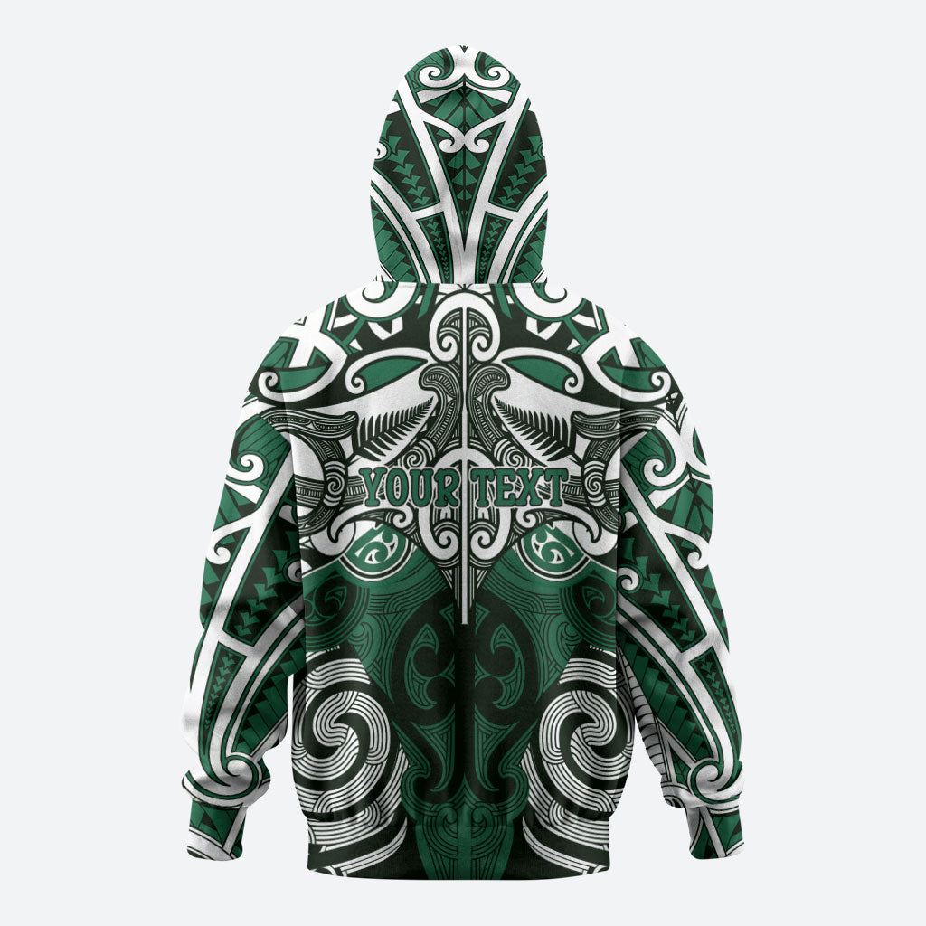 Personalised Maori Ngati Maniapoto Zip Hoodie Silver Fern Kowhaiwhai Art LT01 - Polynesian Pride