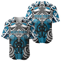 Personalised Maori Ngati Porou Baseball Jersey Silver Fern Kowhaiwhai Art LT01 - Polynesian Pride